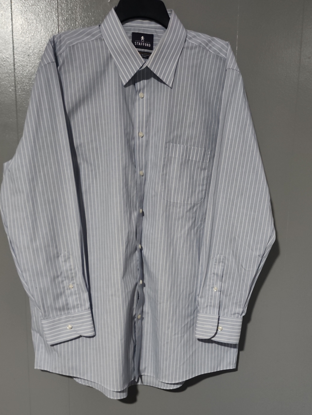 Stafford Blue and White Pinstripe Dress Shirt